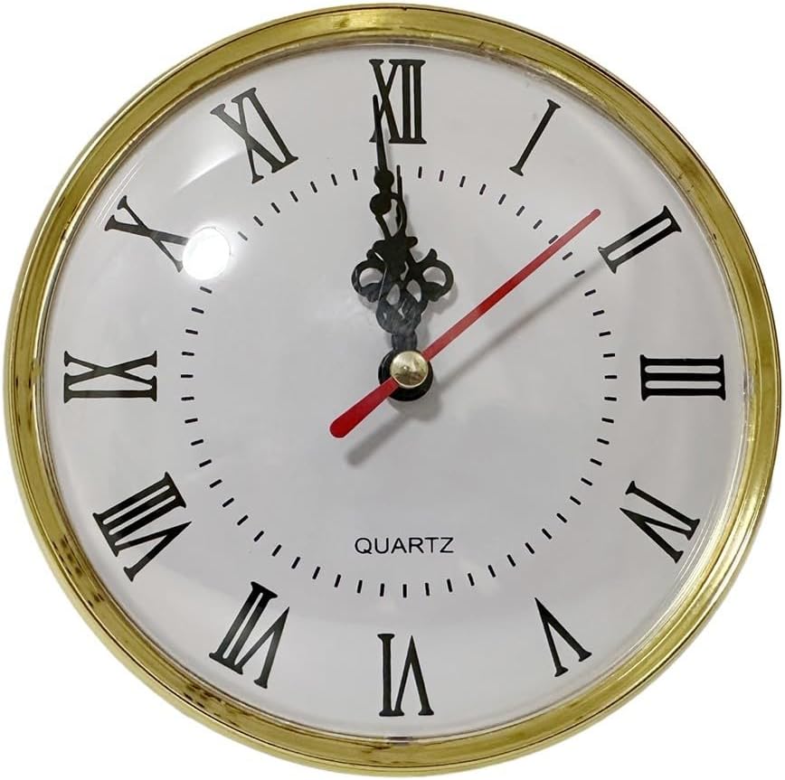 1Pc Quartz Clock Insert, Compact And Lightweight Clock Insert With Roman Numerals, DIY Or Repair, Whole Diameter 130mm ﻿(Gold)