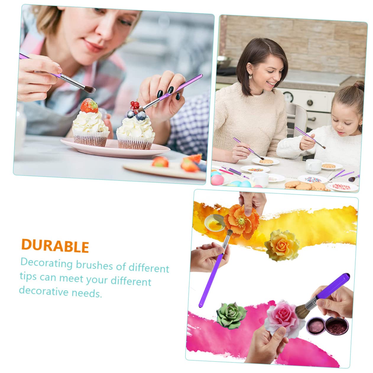 MAGICLULU 4 Set Custodia per Penna con Incisione Fondente Torta Kit di Decorazione di Biscotti Spruzzatori Tortiere di Grandi Dimensioni Cottura al Forno Mousse Decorare Plastica 8 Pezzi * 4