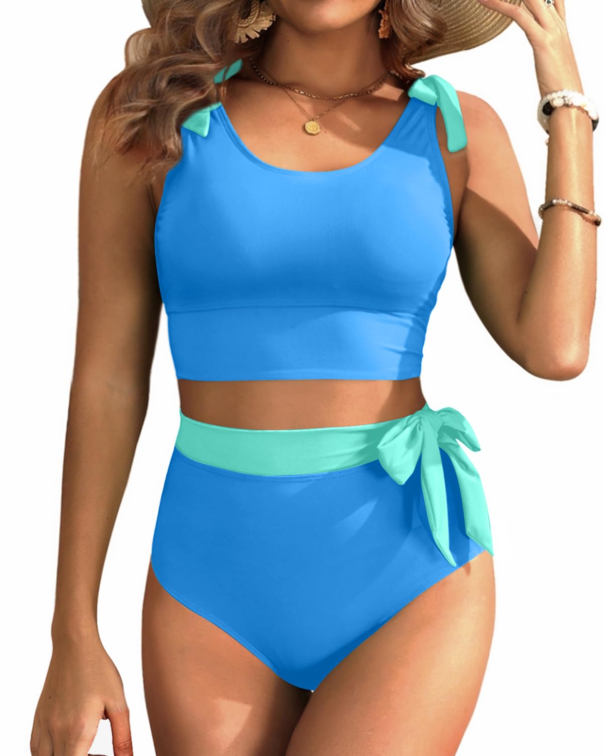 Yonique Two Piece High Waisted Swimsuit