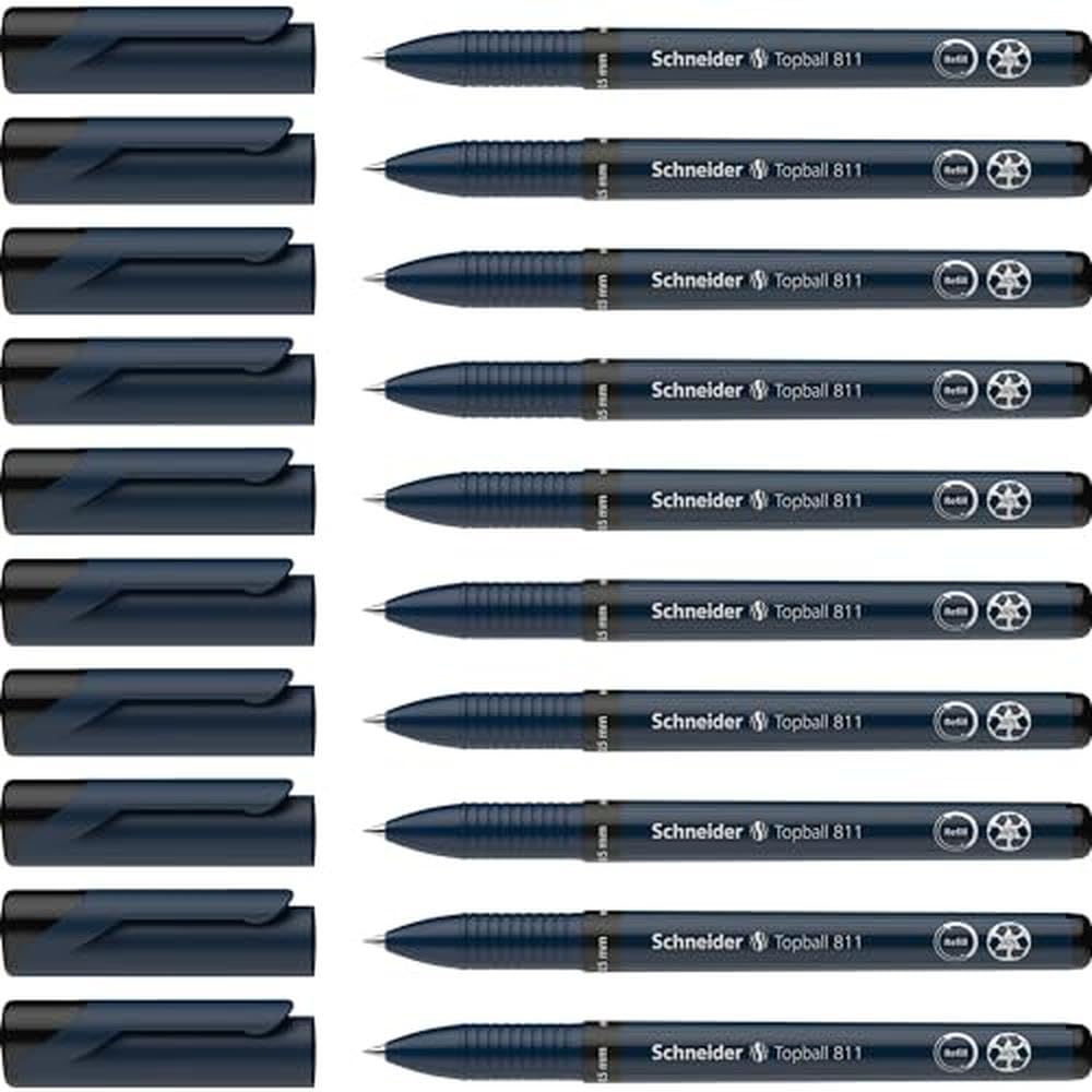 Schneider Topball 811 Rollerball Pen - Black (Pack of 10)