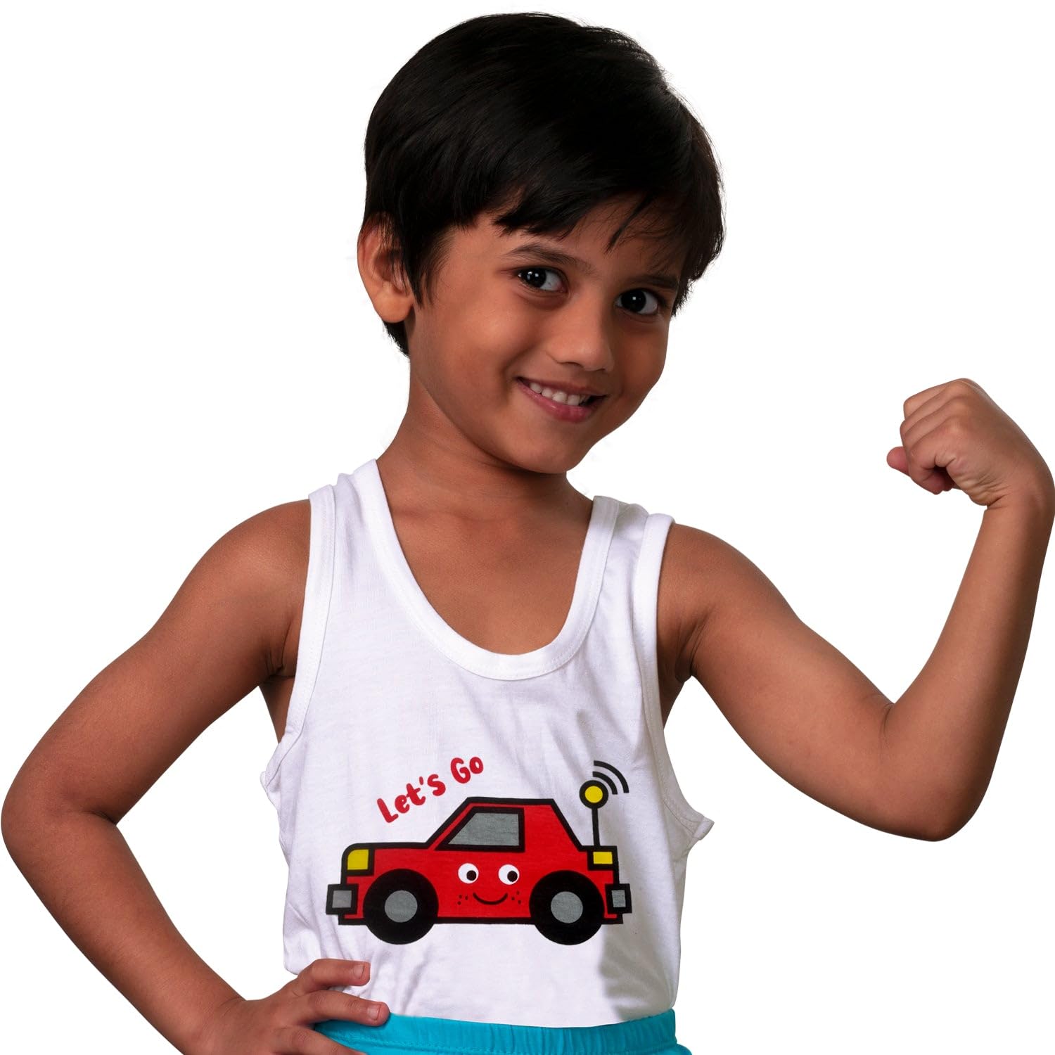FunKool Cool Kids Pack of 5 Printed Pure Cotton Innerwear Vest Print 3