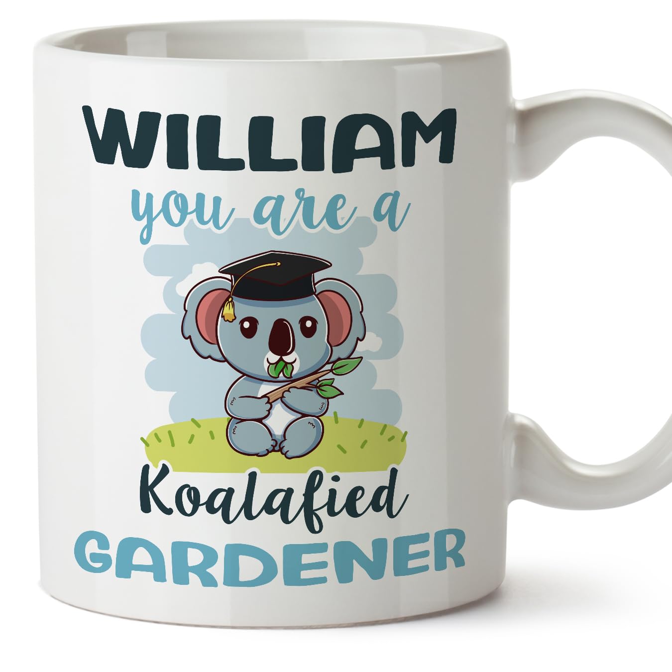 MUGFFINS Personalised Mug for Gardener man - in English - Custom Koalafied - Funny Custom Gift for Colleagues - Ceramic 11oz Mug — image 1
