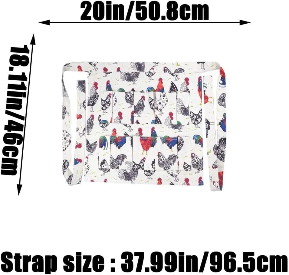 Egg Collecting Apron with 12 Deep Pockets Gathering Holding Farmhouse Fresh Eggs for Chicken Hen Duck Goose - Image 5