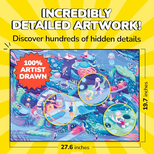 Image of Odd Pieces Jigsaw Puzzles 1000 Pieces with Storytelling Comics, for Women, White Elephant, Mystery Puzzle for Adults & Kids - 19.7'' x 27.6'' Frameable Magic Puzzle Art (Series 1)