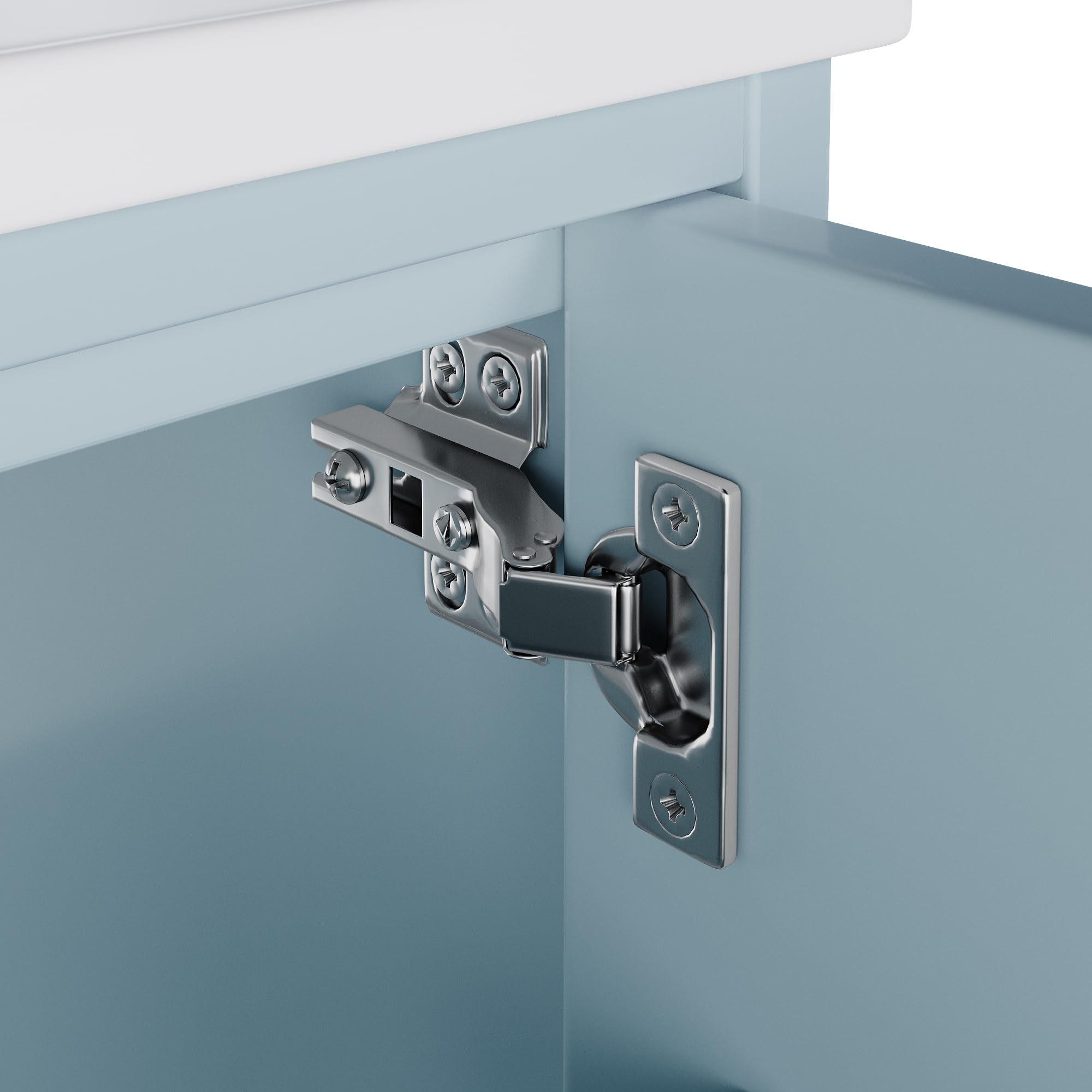 SACOOL 76 x 46 x 51 cm, armadietto sospeso da bagno, completamente laccato, illuminazione a LED con sensore radar, due cassetti, guide scorrevoli silenziose, lavabo integrato, blu
