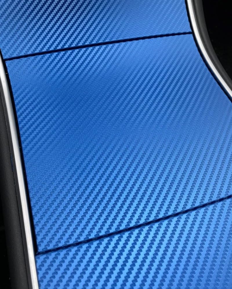 Image of HOME13 Metallic Blue 3D Carbon Fiber Vinyl Wrap Sefl Adhvise Car DIY Wrap Sheet Roll Film Sticker Decal Rated for Automotive Use (12 x 360)