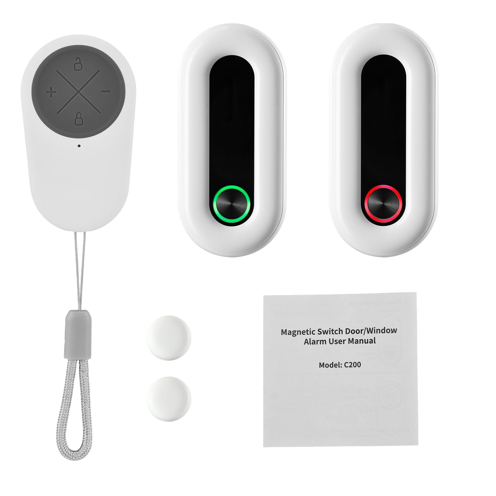 Lot de 2 alarmes de fenêtre de porte double mode batterie faible volume réglable