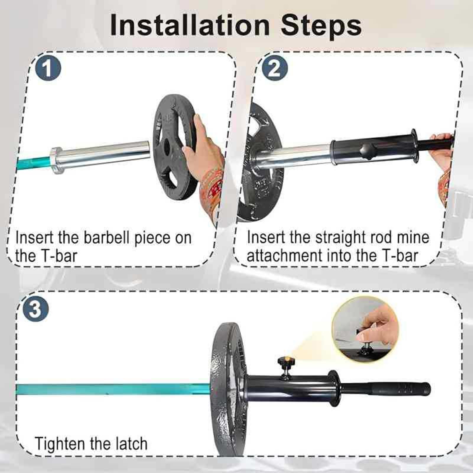 DYK&NX Single Arm T Bar Row Attachment, 50mm Landmine Handle para Filas de un Solo Brazo para el Ejercicio de los Hombros y los Músculos Centrales Mango