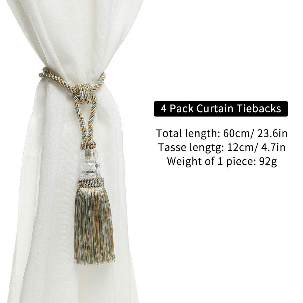 Rideau de tirbacks Clips Corde, Rideaux tiebacks à la Main (Color : Mix Blue)