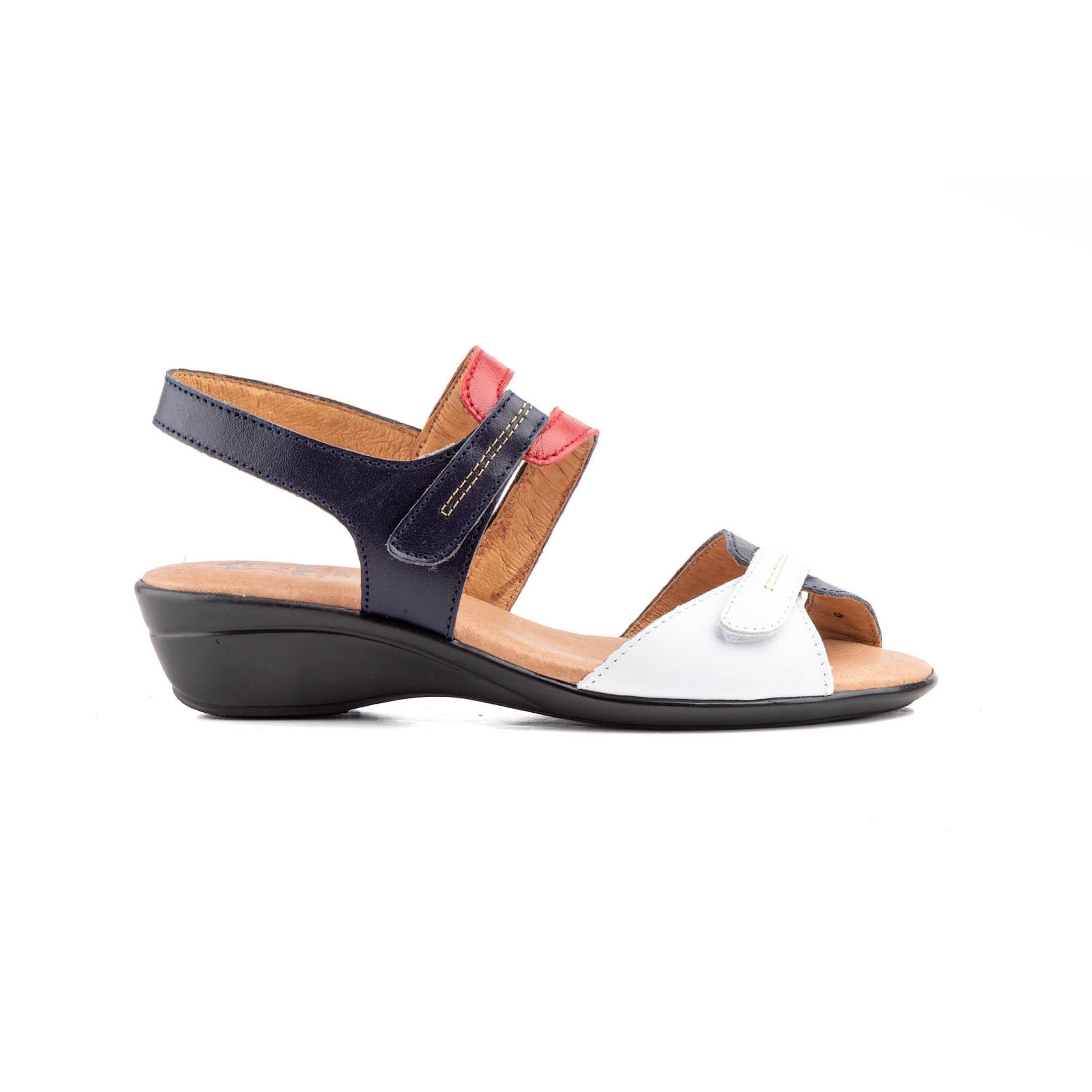 NOESLOMISMO BY DILEMA Sandales Femme Confort en Cuir à Brides Scratch, Semelle Compensée Antidérapante, Fabriquées en Espagne, Chaussures d’Été Élégantes et Ajustables pour Marche Quotidienne