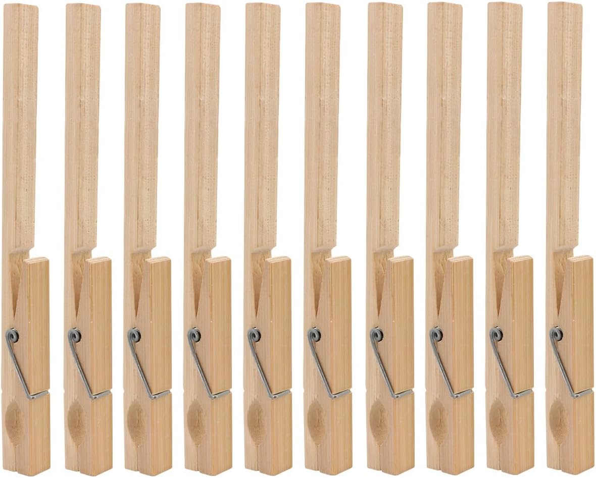 KICHOUSE 10pcs Wooden Test Tube Holder Clamp Lab Test Tube Accessory Glassware Laboratory Equipment for High School and College Science Experiments