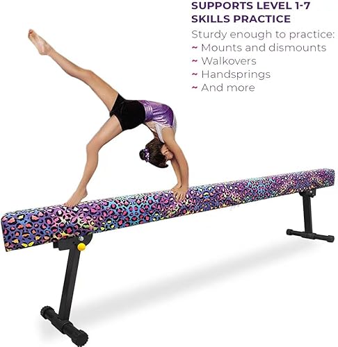 Miniatura 4 de YANGG Viga de equilibrio de gimnasia de 6 pies8 pies, haz ajustable de piso de nivel alto y bajo, altamente estable, equipo de entrenamiento de