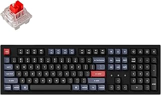 Keychron K10 Pro QMK/VIA Wireless Custom Mechanical Keyboard, Full Size Programmable Macro with Hot-swappable Keychron K Pro Red Switch, PBT keycap, for Win/Mac/Linux System,White Backlit