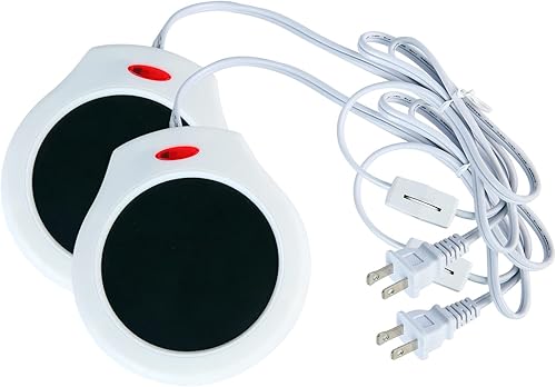 Calentador eléctrico de escritorio para el hogar y la oficina, para café, té, cacao, sopa, velas de regalo para invierno, 2 unidades (blanco y negro