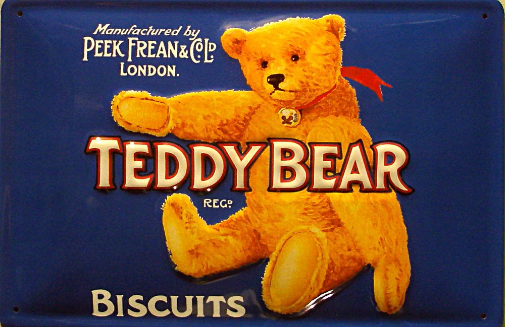 Idée cadeau originale : poster de tôle Heart of Ireland Teddy Bear Biscuits 30x20