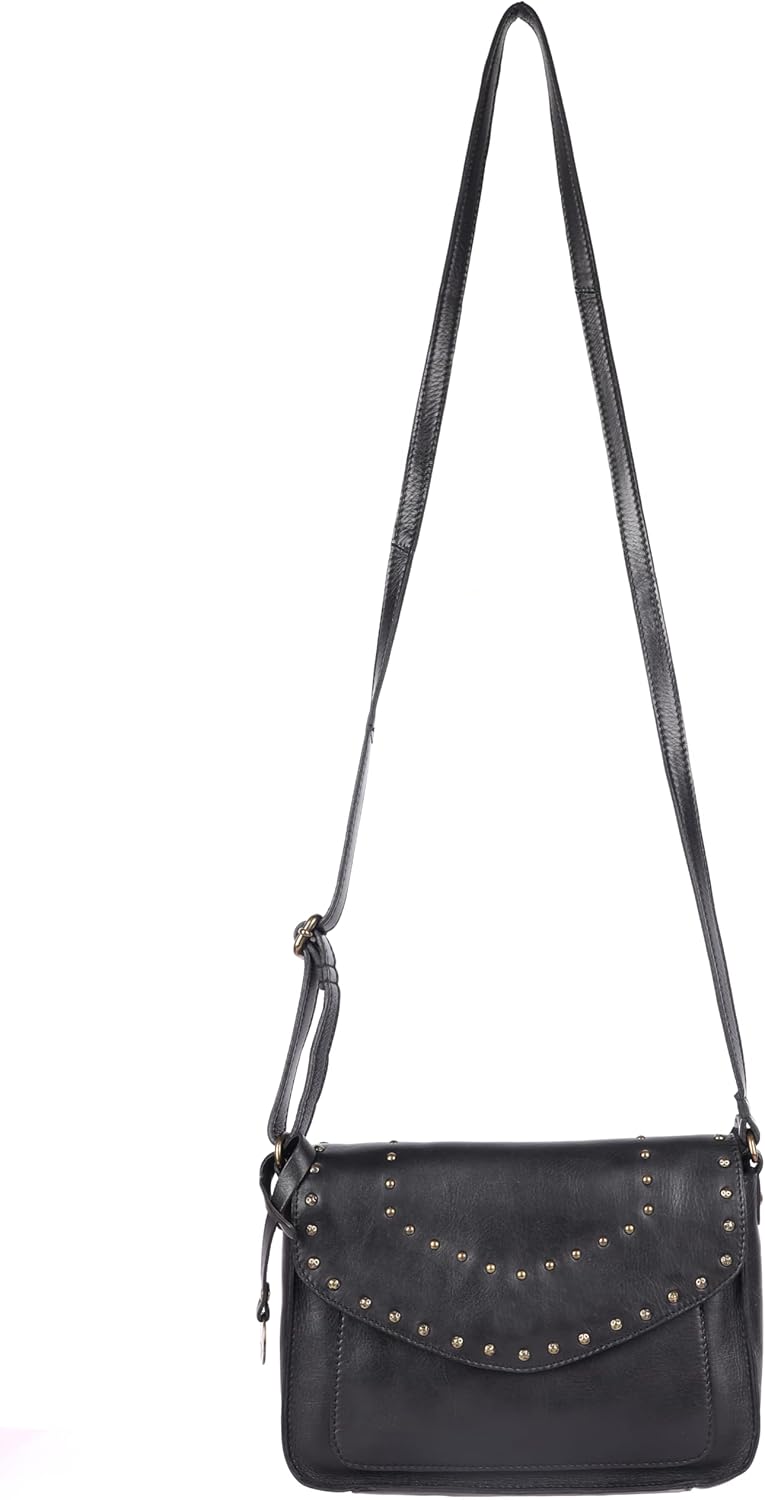 Genuine Italian Leather Boho Studded Crossbody Sling Bag - Stylish, Durable, & Perfect for Everyday Use for Women