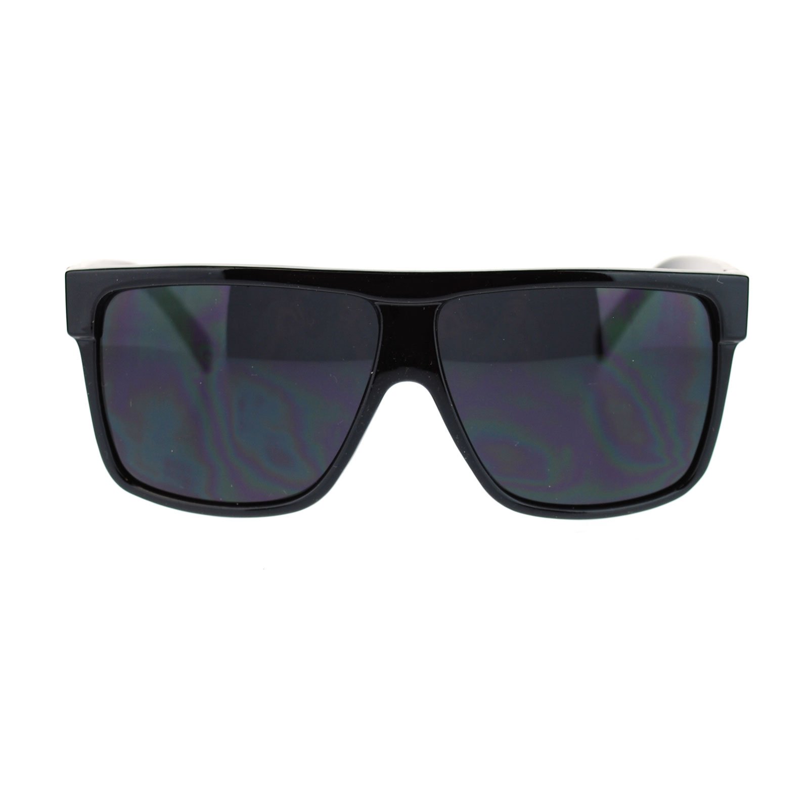 KushPot Logo Large Squared Flat Top Mobster All Black Gangster Sunglasses