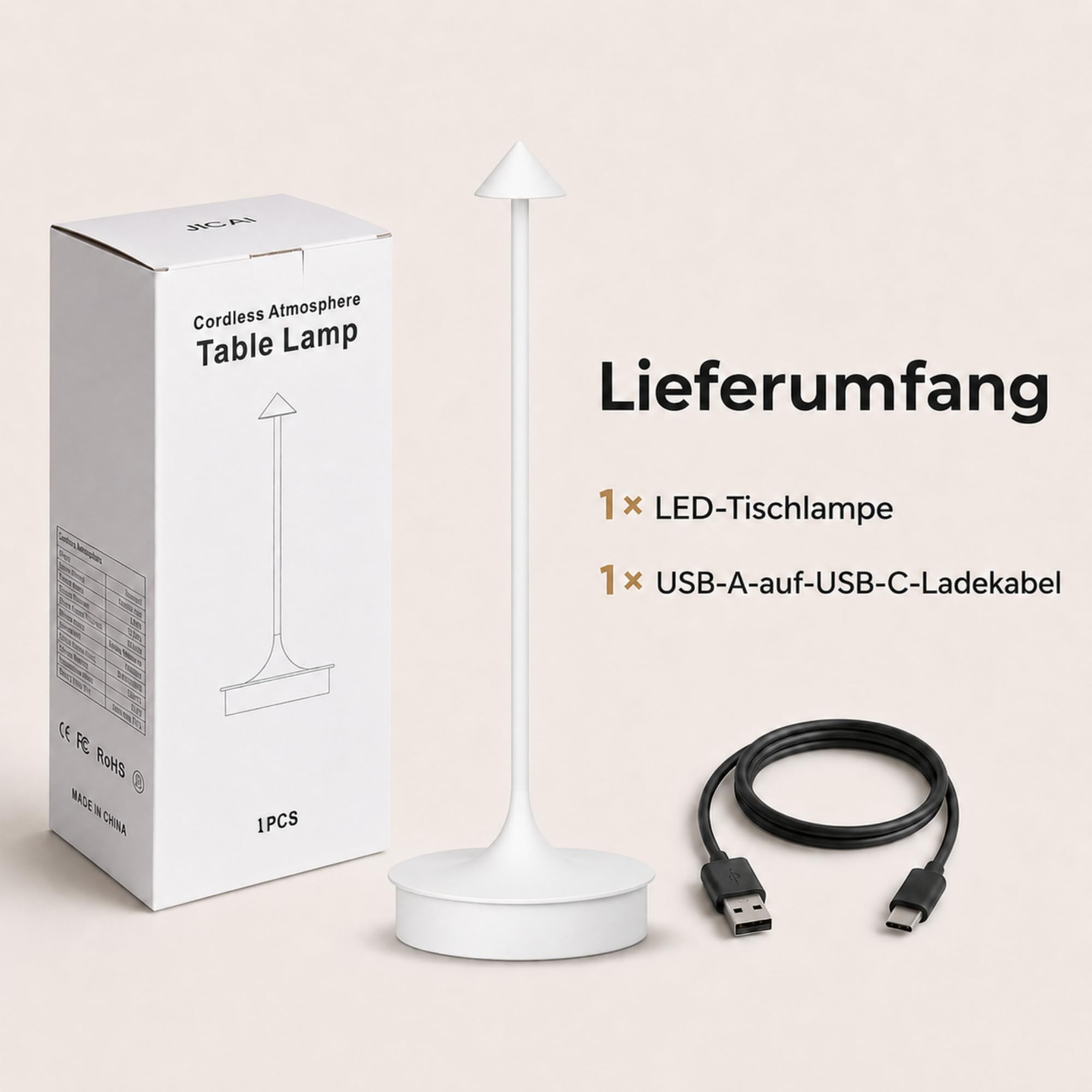 Leomix Lampada da tavolo a LED, senza fili, batteria senza fili, ricaricabile, 4000 mAh, lampada da tavolo touch, dimmerabile, per esterni, IP54, impermeabile, per ristoranti, bar, giardino, balcone,