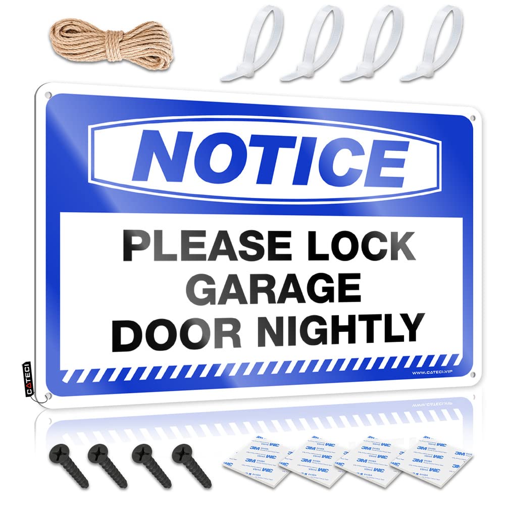 Poster Statue Wall Decor | Notice Please Lock Garage Door Nightly Core For Indoor Home(30X40CM)