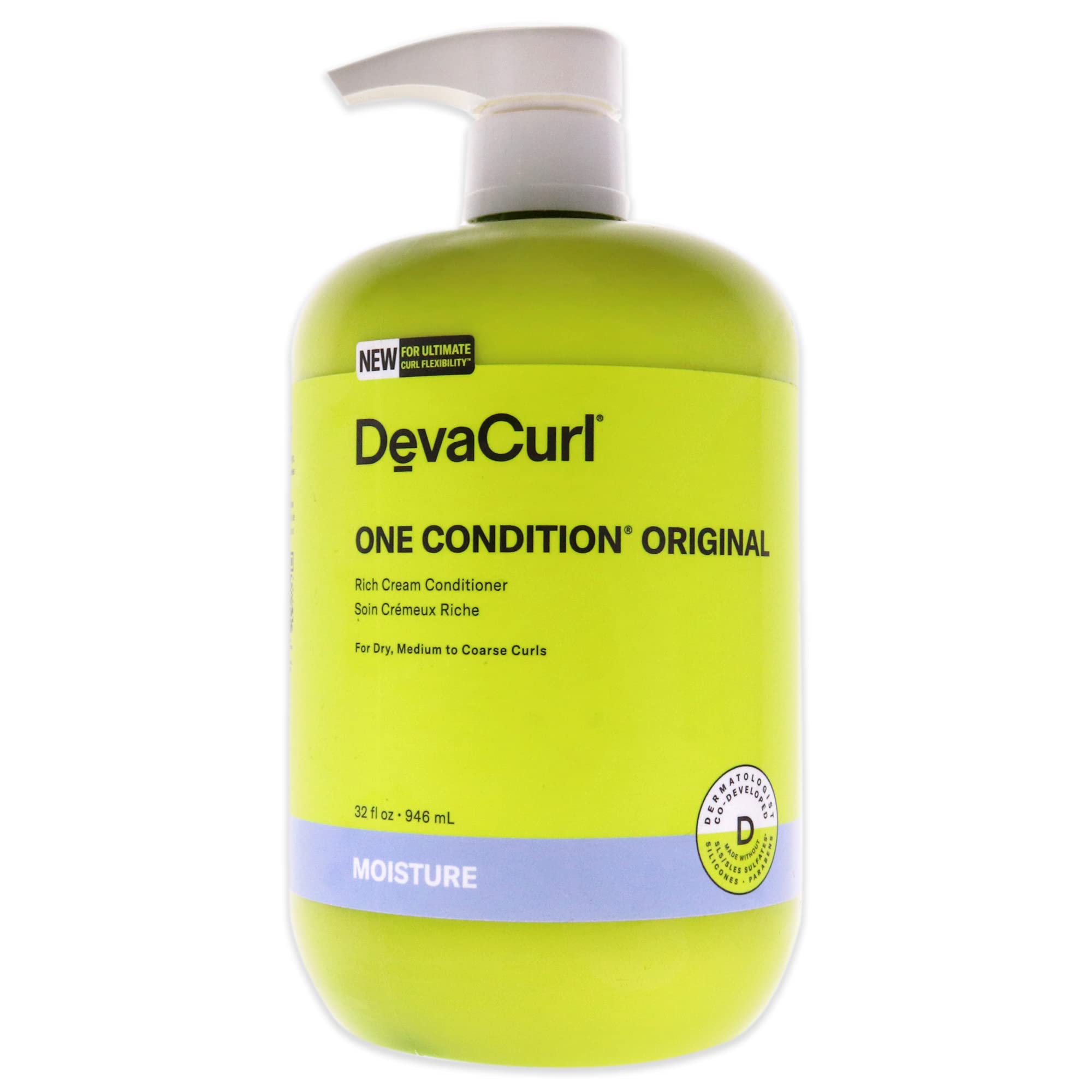 DevaCurl One Condition Original Rich Cream Curl Conditioner, Curly Hair Detangler, Anti Frizz Hair Product, Hair Moisturizer, For Medium Waves, Curls and Coils