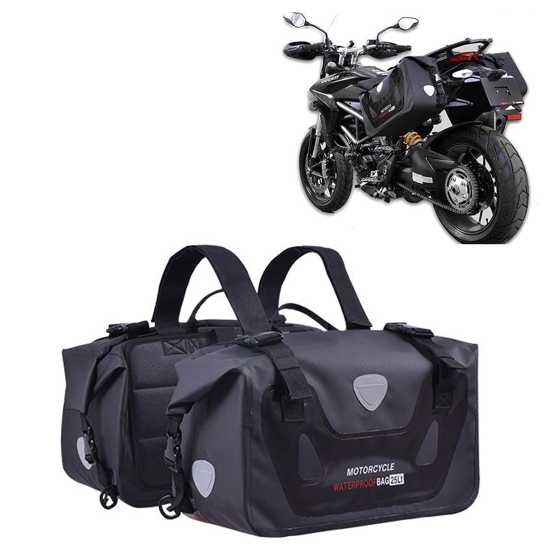 Motorcycle accessories CUCYMA WB-1601 Motorcycle Waterproof Saddle Bag Travel Side Bag(Black) (Color : Black)