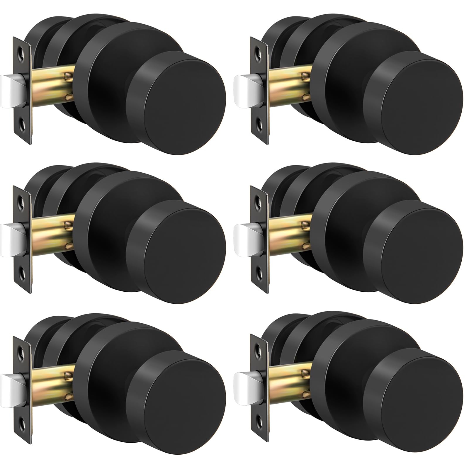 Haidms Brushed Gold Door Knobs - 6 Pack -31