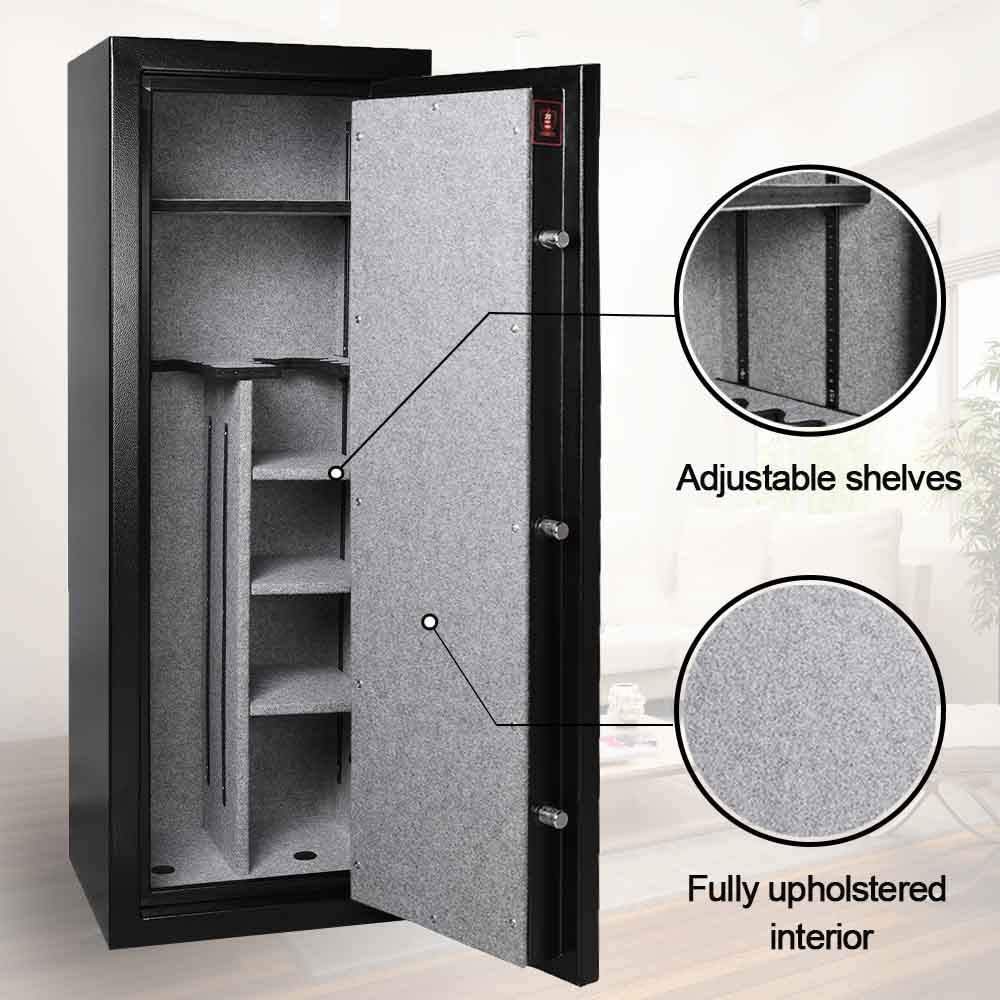Aegis Fireproof Rifle Gun Safe Large 14Gun Shotgun Rifle Safe