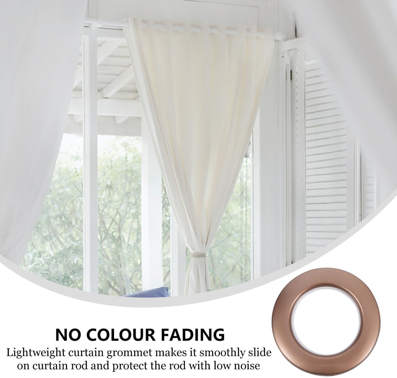 75pcs Coffee Plastic Curtain Grommets Silent Sliding Roman Inner Diameter Rings for Window Treatment Hardware Home Décor