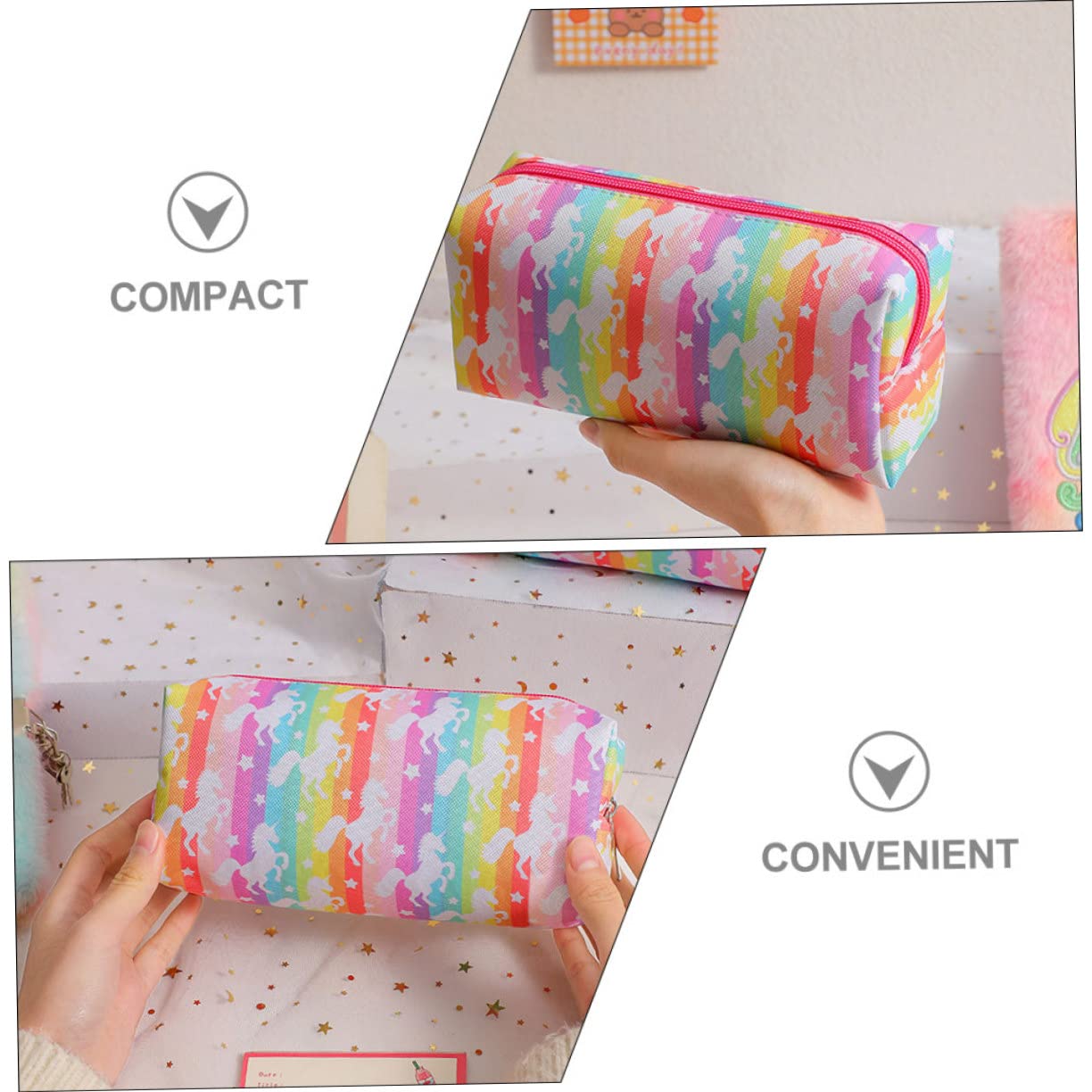 Gadpiparty 5 Pezzi Borsa per Unicorno Astuccio Decorativo per Cancelleria per Organizer Leggero e Portatile con Cerniera per Studenti