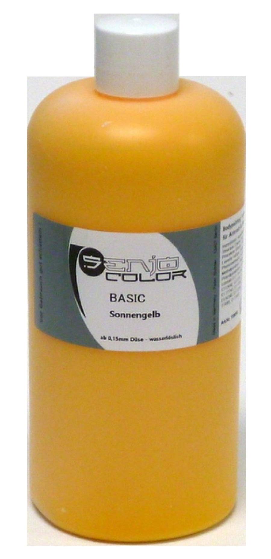 Senjo Color Basic Bodypainting Farben I Kosmetische Körperfarbe wasserlöslich | Liquid für Airbrush und Pinsel I 500ml Sonnengelb