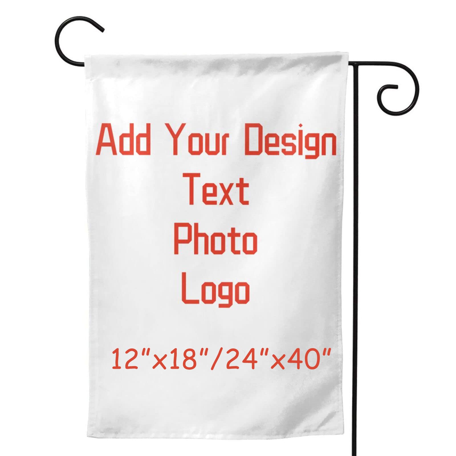 Custom Garden Flags 12x18 Inch Double Side for Outside, Design Personalized Memories Flags with Your Own Photo/Text/Name, Home Decorative Outdoor Banners Customizable Dogs/Cats Square Yard Sign