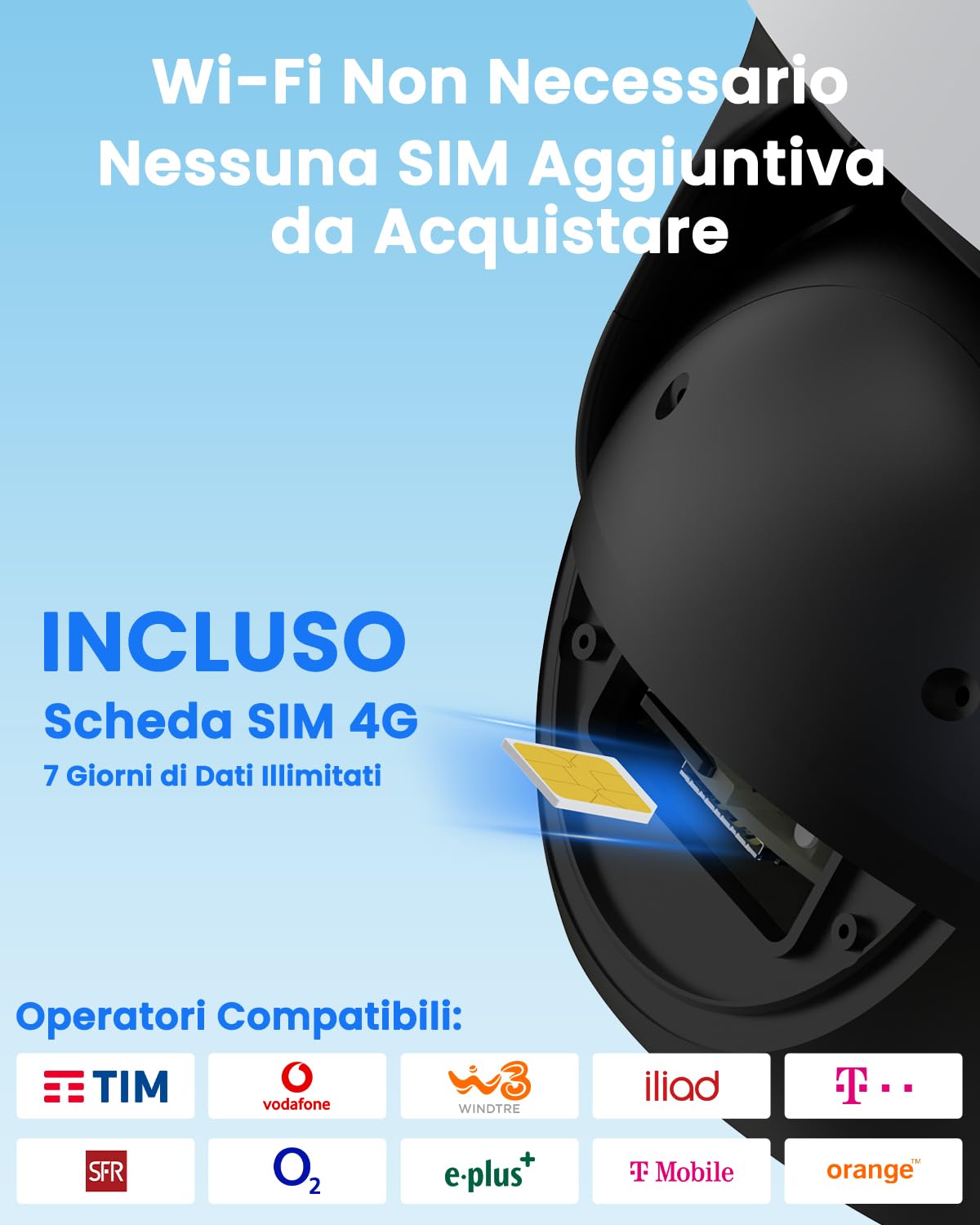 Bextgoo Telecamera con SIM 4G da Esterno, Monitoraggio Continuo 24/7 | 4MP Telecamera Senza WiFi, 360° Tracciamento Automatico, Rilevamento del Movimento AI, Visione Notturna Colori, IP66