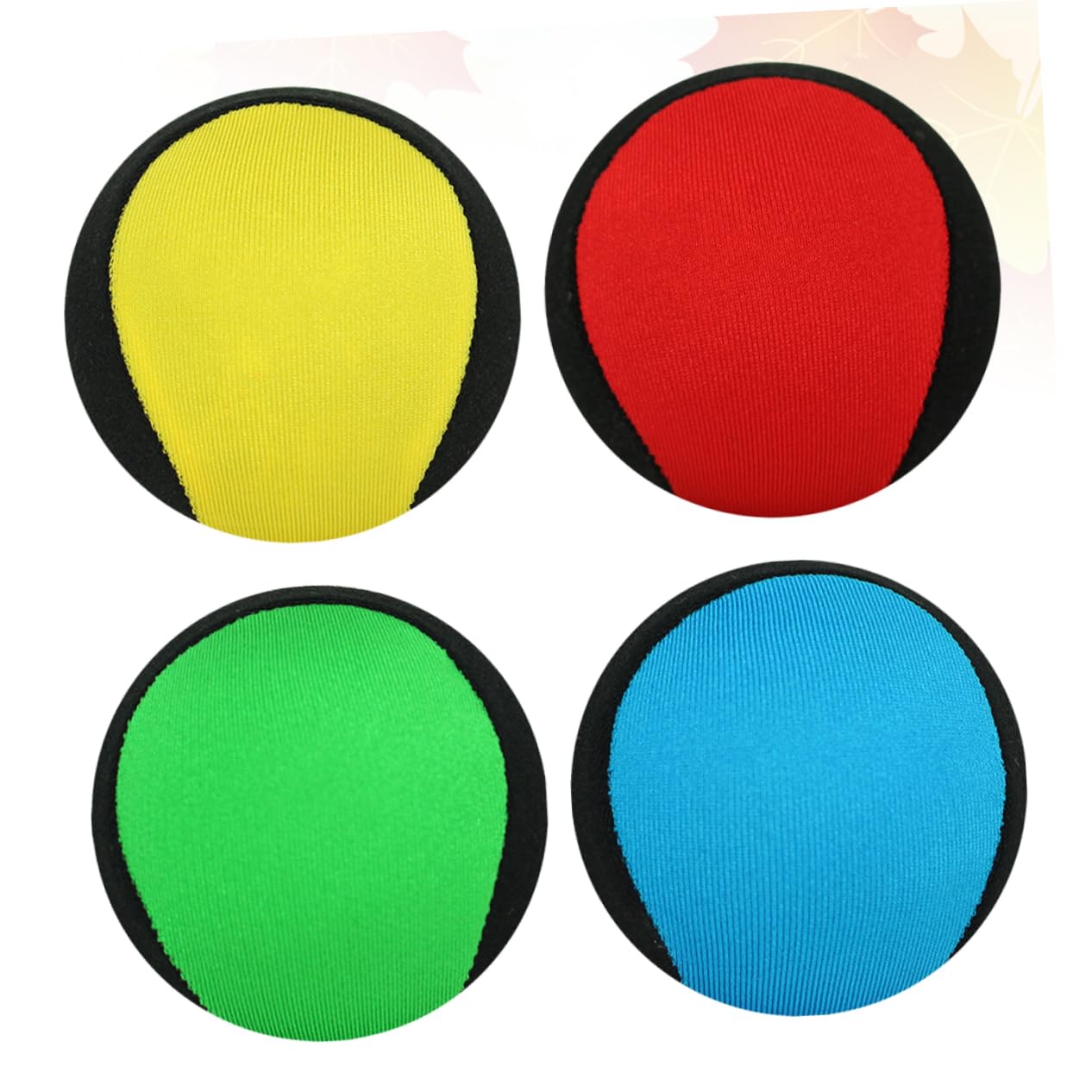 JOINPAYA 4pcs Creative Bouncy Balls for Beach and Pool Fun Bounce Balls Yellow Black Green Black Red Summer