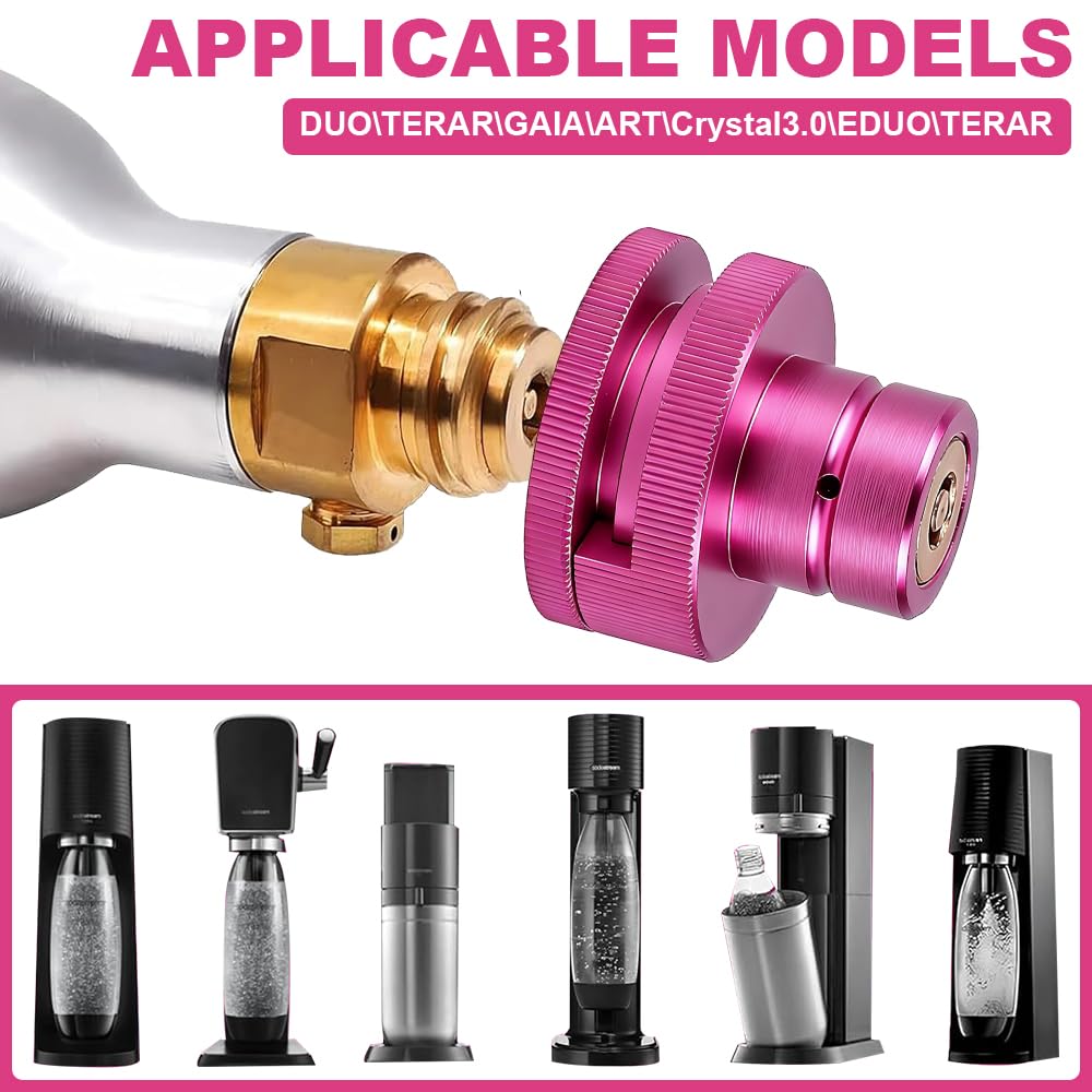 Quick Connect Adapter für CO2 Soda, Soda Quick Connect Adapter, Kompatibel mit Duo/Art/Terra Sprudelwasserbereiter, Quick-Adapter für Anschluss de Original CO2-Zylinder mit Trapezgewinde TR21-4