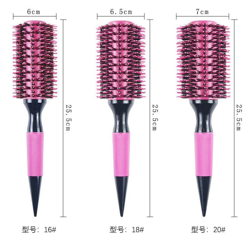 Miniatura 4 de Juego de cepillos térmicos redondos de cerdas de jabalí para mujeres y hombres, peinado profesional para secar con soplado, rizar, masaje del cuero
