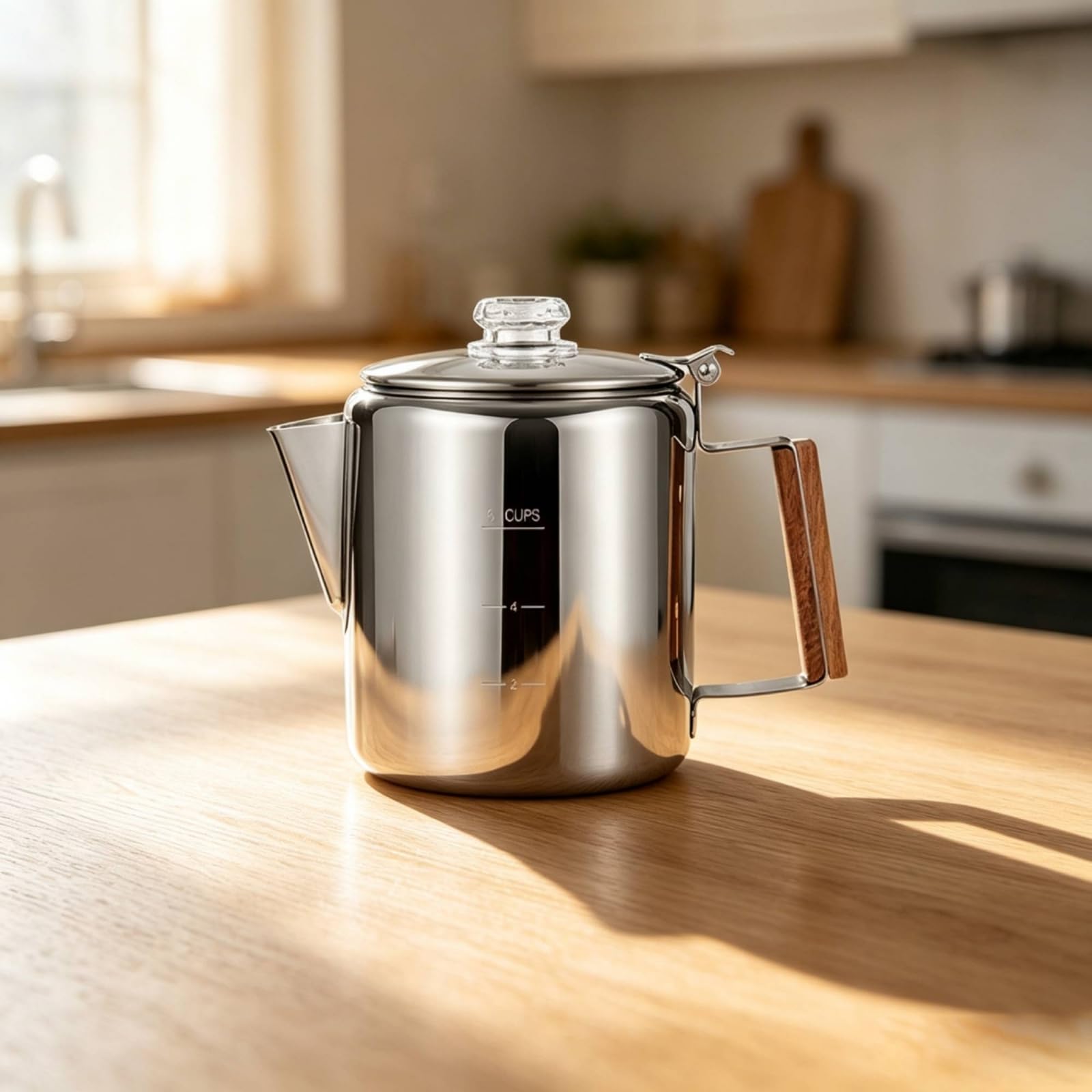 Gralara Caffettiera con Filtro in Rete Durevole Caffettiera Preciso Pentolino da Caffè in Acciaio Inox per Casa, 12 Tazze Circa 2000-3000ML