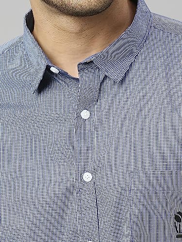 Image of Thomas Scott Mens | Half Sleeve Checkes | Printed | Slim Fit | 100% Cotton | Spread Collar | Shirts