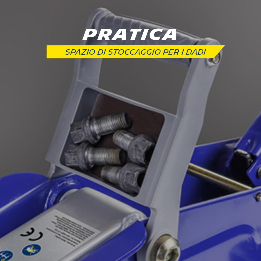 MICHELIN Cric Idraulico a Carrello 2,25T per SUV, 4x4, camper, furgon, leva 150 mm a 530 mm