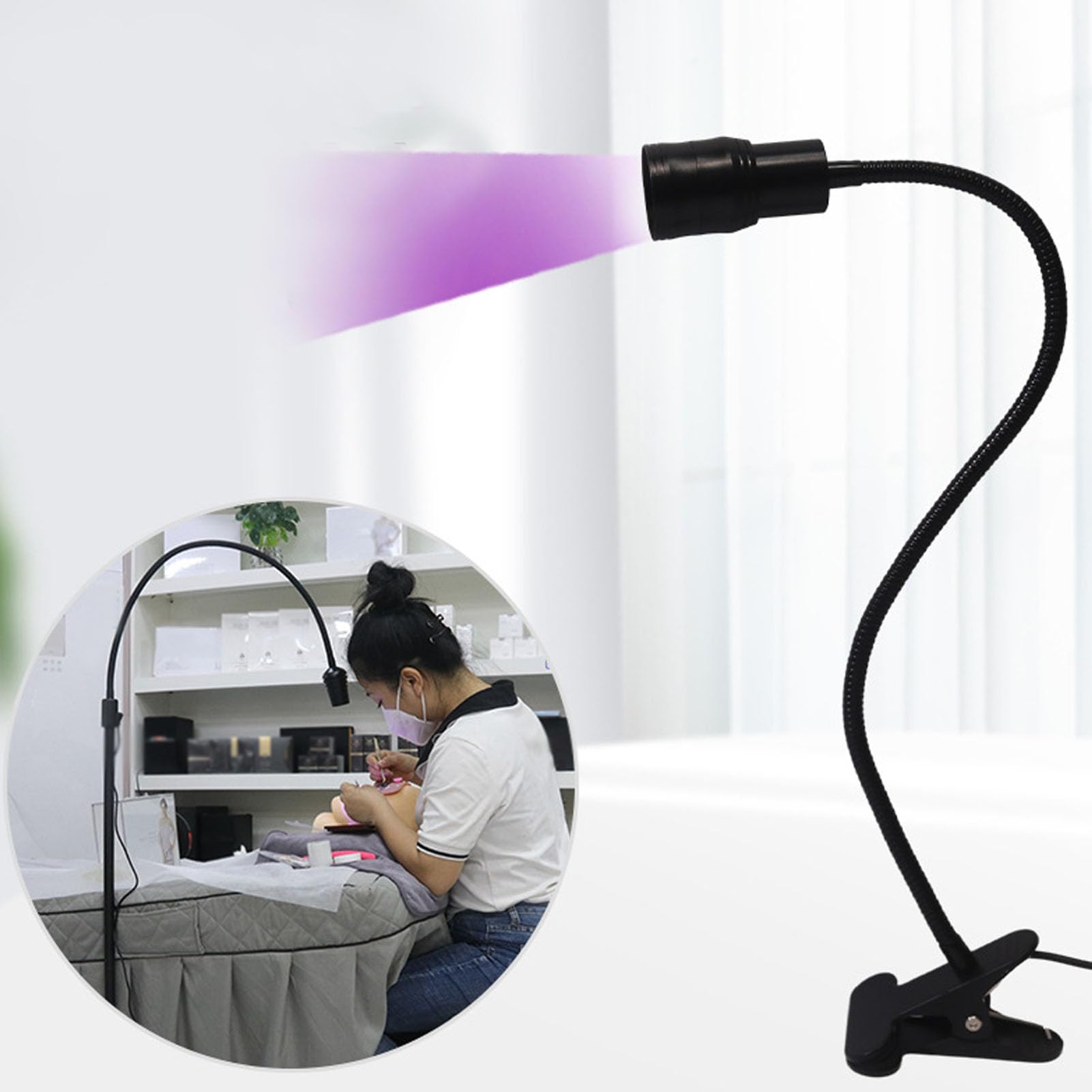 Lampa Kleju UV, Lampa UV z Rzęsami Stwardniająca Stabilna Regulacja 5W (wtyczka UE 110~240V)
