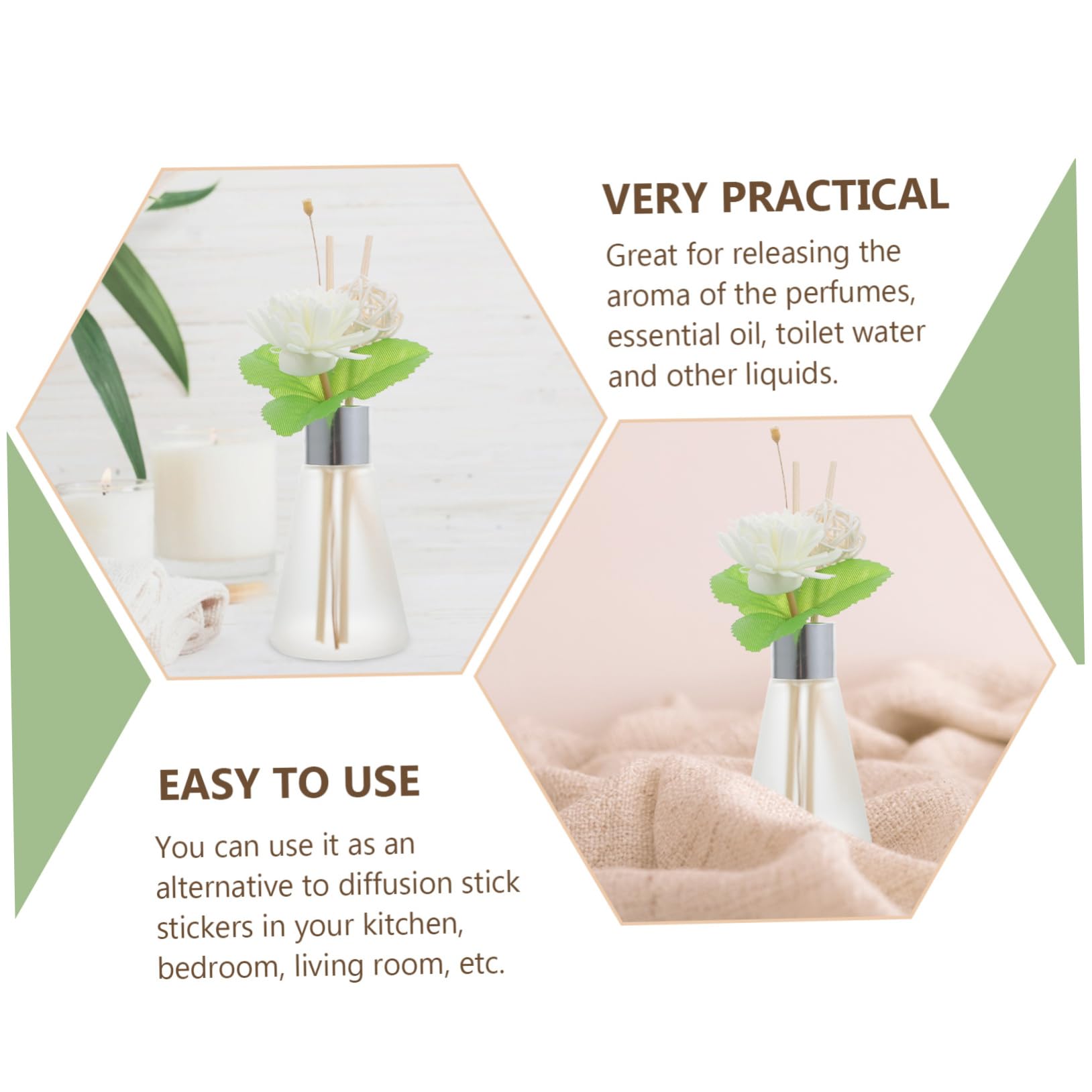 Garneck 3pezzi Diffusore Di Aromi in Bottiglia Di Vetro Bottiglia Di Profumo in Vetro Design Elegante e Compatto Per Uso Domestico e Ricaricabile Con Oli Essenziali Preferiti