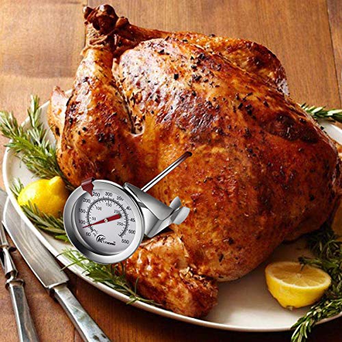 Kt Thermo Deep Fry Thermometer With Instant Read,Dial Thermometer(2-Pack),12" Stainless Steel Stem Meat Cooking Thermometer,Best For Turkey,Bbq,Grill #TOP5