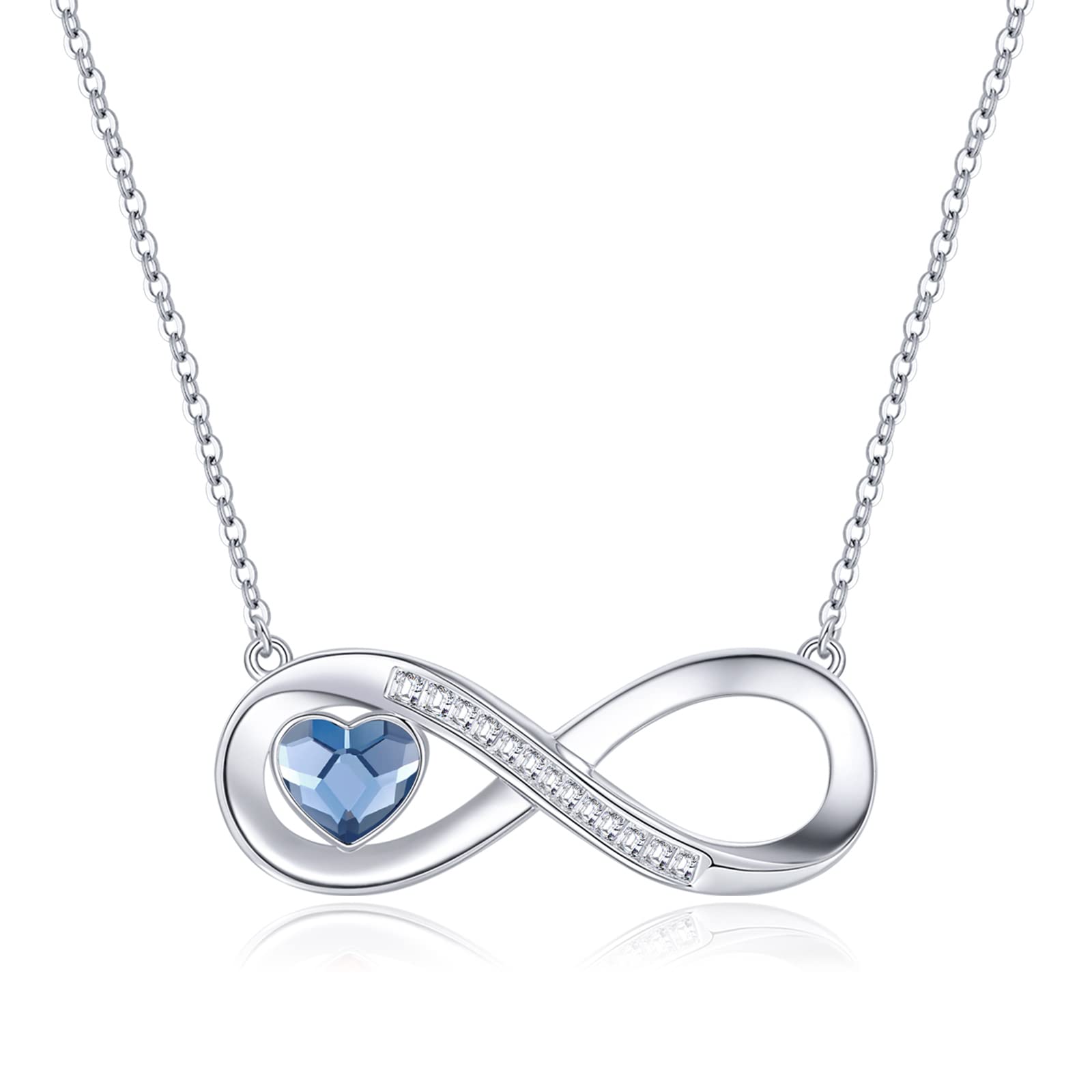 LOUISA SECRET Regalo Natale Collana Donna in Argento 925, Ciondolo a catena di Cristallo con Zirconi, Compleanno San Valentino Festa della Mamma Regalo gioiello per la donna Migliore amica