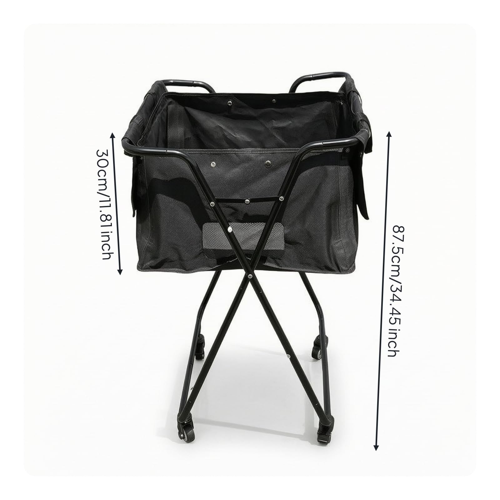 Carrello Raccolta Palle Carrello Palle Cesto tenitore Ruote Universali E Fisse Telaio Acciaio 191 Mm Rivestimento Oxford 420D Pieghevole Adatto per