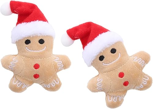 2lots Interactively Christmas Cats Toy Bites Entertainment for Chewing and Grasping Festives Cats Plaything