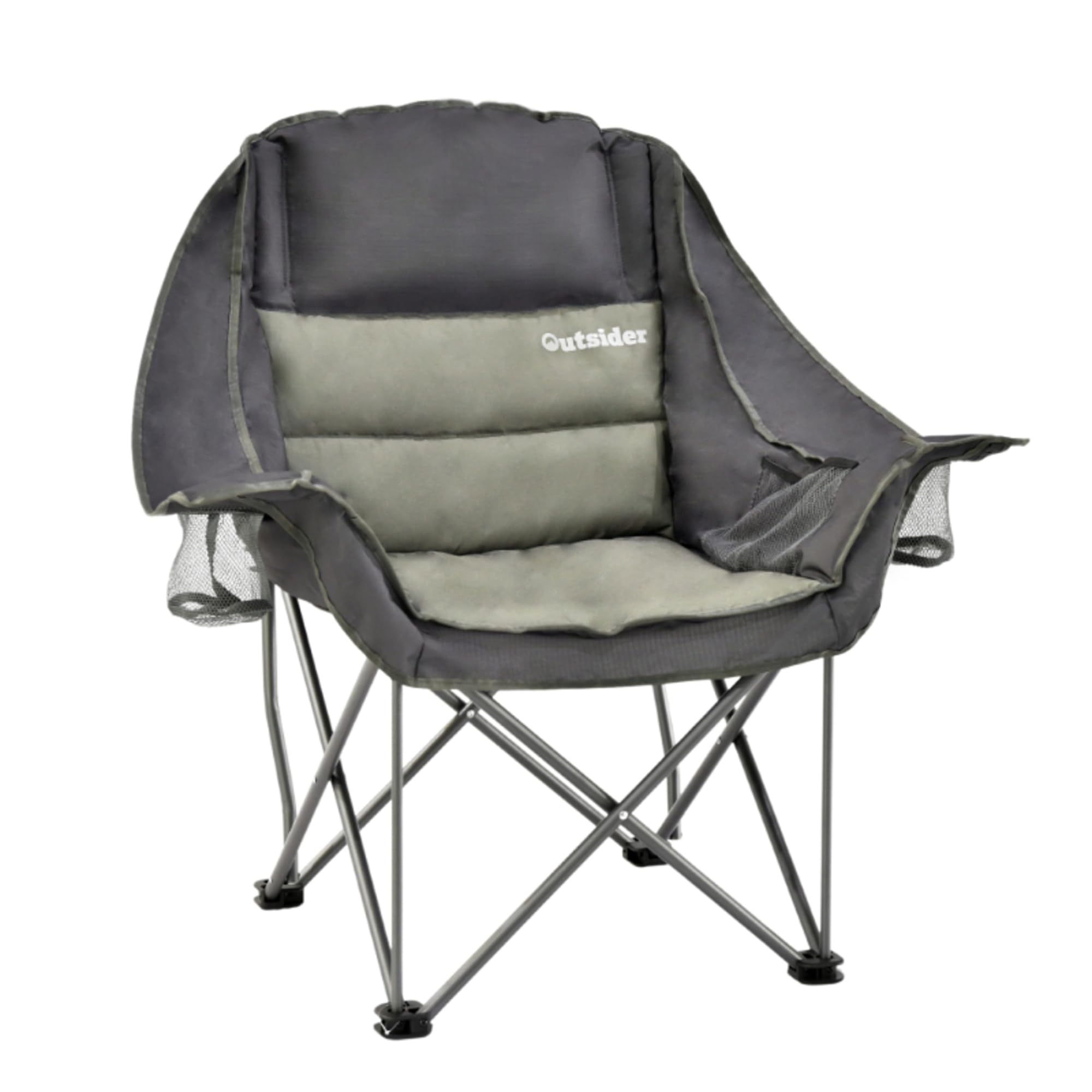 OUTSIDER Übergroßer Campingstuhl 180KG Gepolsterter Klappstuhl Campingsofa mit Getränkehalter hoher Rückenlehne für Outdoor Indoor Camping Garten