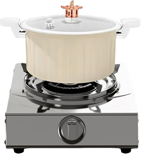 HEBEOT Schnellkochtopf 5 Liter - Antihaft Topf Für Gas & Induktion Mit Doppelgriffen