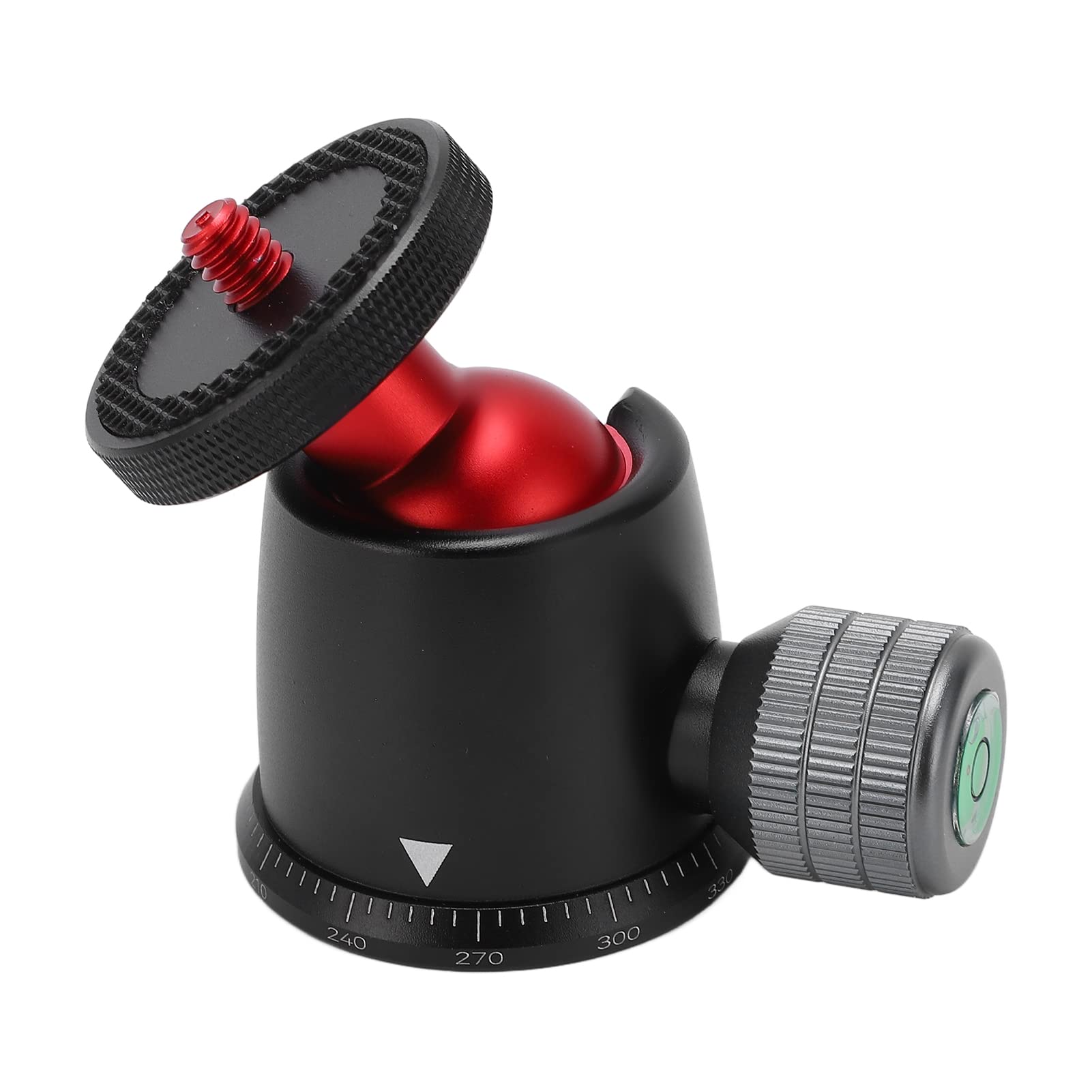 VINGVO Ball Head, Aluminum Alloy Mini Tripod Ball Head Camera Mount Tripod Ball Head with 1/4in Screw for Monopod, Tripod, Sliding Rail