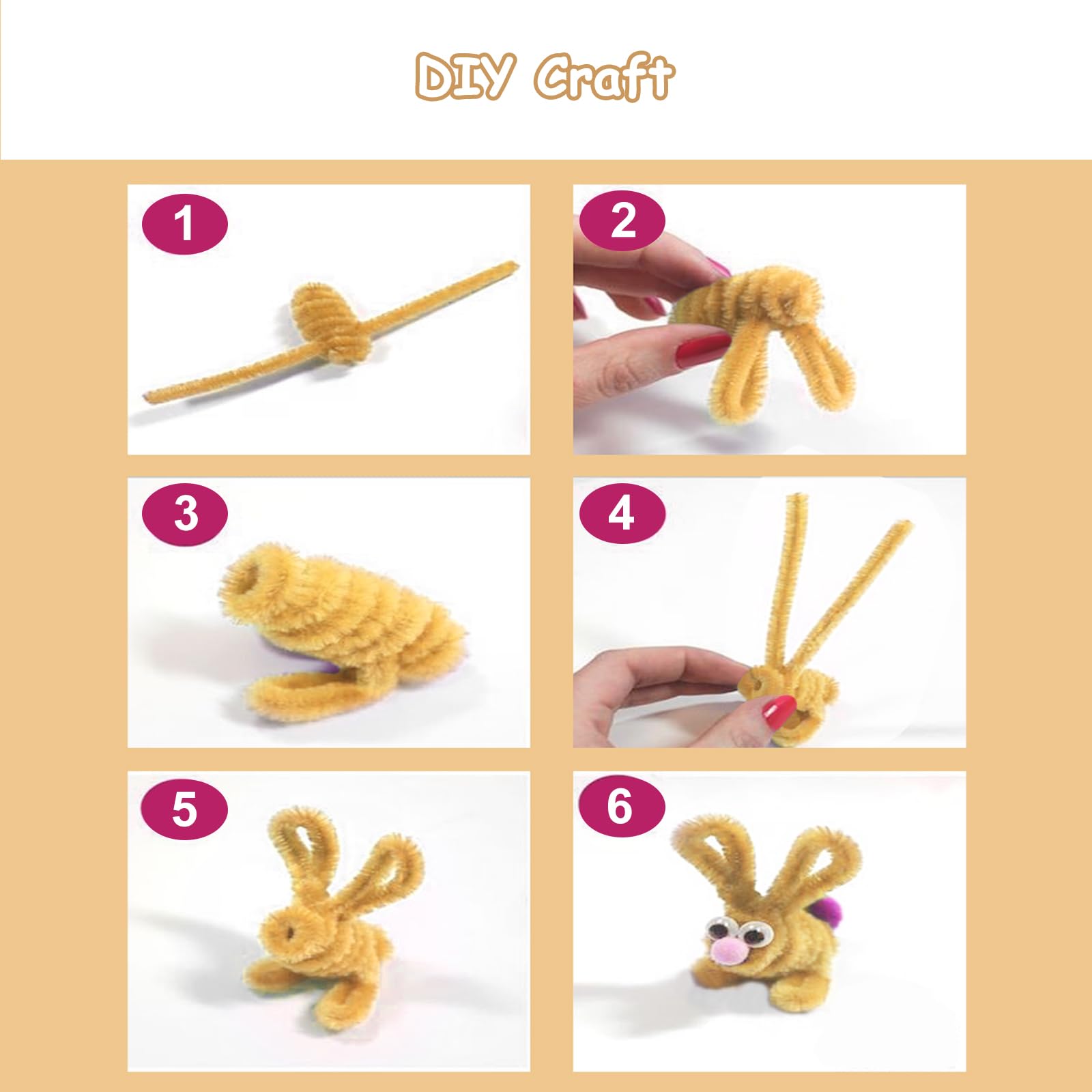 200 Scovolini Decorativi Colorati - Steli Di Ciniglia Per Lavoretti Bambini E Bricolage (Rosso E Verde) - Foto 8