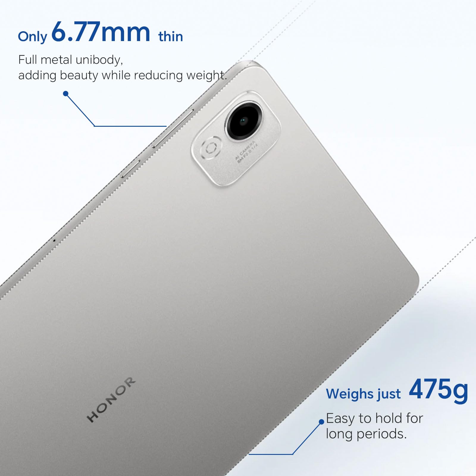 HONOR Pad X9a 6GB 128GB WIFI Tablet, 11,5 Pollici a 120Hz 2,5K, Qualcomm 6nm Snapdragon 685, 4 Altoparlanti, 8300mAh Batteria, Corpo in Metallo, Android 15, Google Service, Grigio