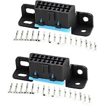 OBD2 16 Pin Female Connector Fixed Harness Female Assembled Plug Dash Port Pack of 2